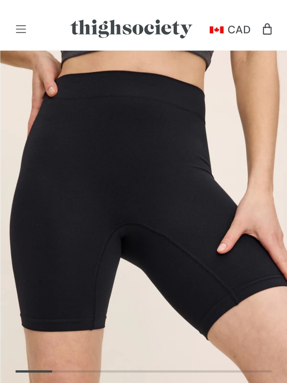 Thigh Society Original black 9” SMALL shorts never worn